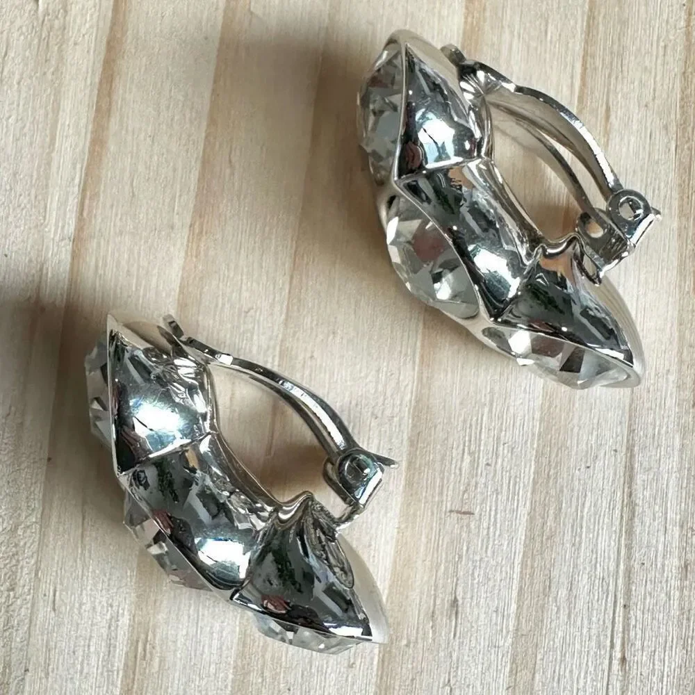 Swarovski Swan Logo Crystal Clip-On Earrings